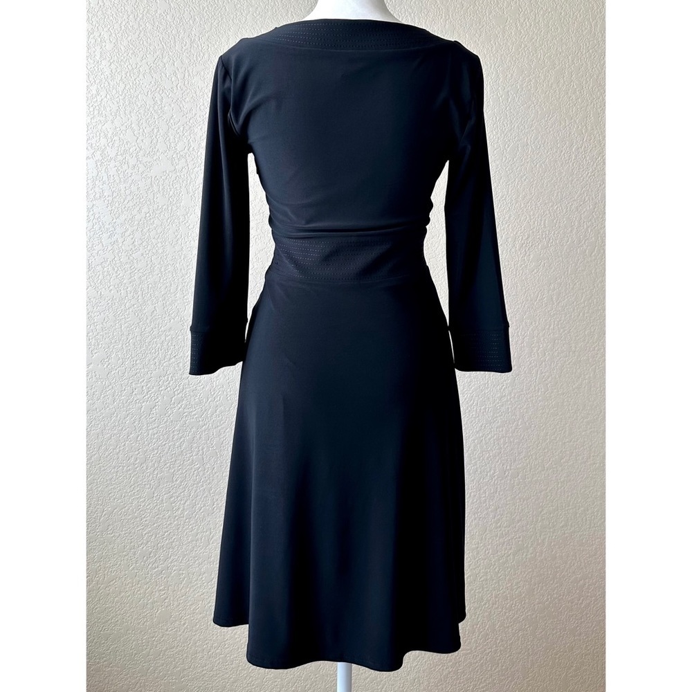 White House Black Market Banded Waist 3/4 Sleeve Sheath Dress - size 0 - Picture 2 of 3